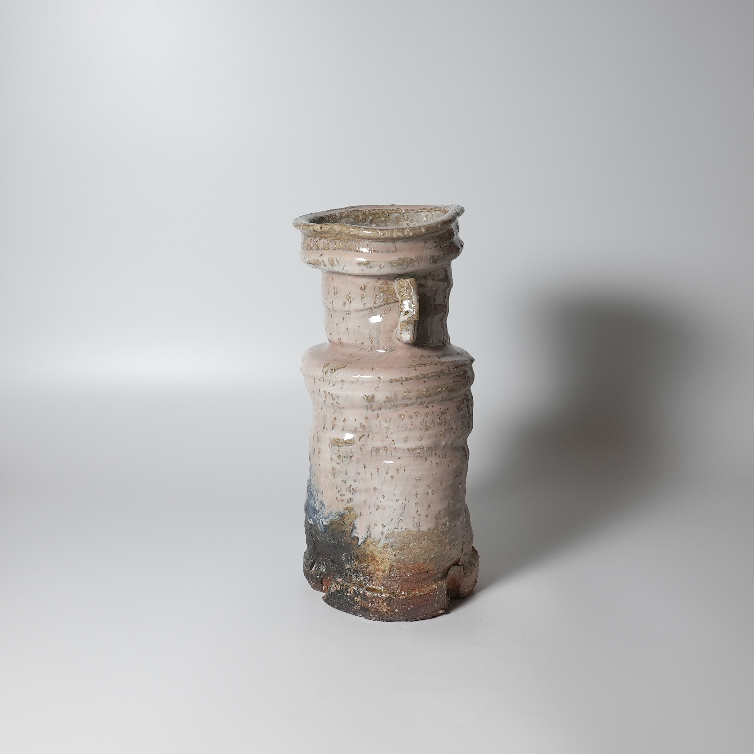 花入21】萩6 御本手 耳付 彩雲窯 高さ22㎝ 花入21】萩6 御本手 耳付