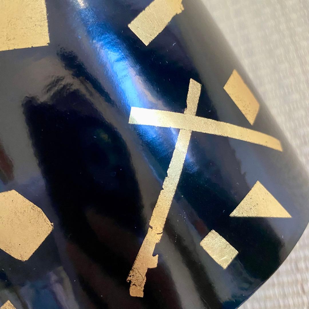 玄々斎好写【葉蓋水指】箔散らし 天然木 曲物 漆塗 真塗 金箔 茶道具の