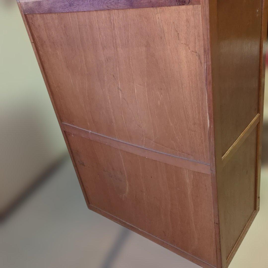 昭和 レトロ タンス 箪笥 チェスト 引き出し 波板ガラス ガラス戸