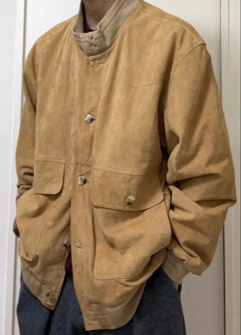 ジャケット・アウター 1990s BIKERS nubuck leather blouson Rare Vintage 90s Vera Pelle Perfecto Style Oiled Nubuck Oversized